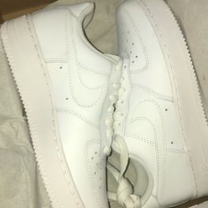 Brand new white Nike Air Force ones, women’s 5.5